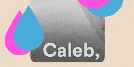 Photo Illustration of West Elm Caleb's dating app profile photo with falling tears.