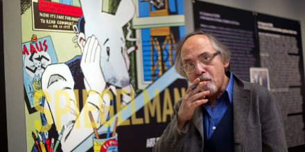 Image: Comic book artist Art Spiegelman prior to the private viewing of his exhibition 'Co-Mix'  in Paris on March 20, 2012.