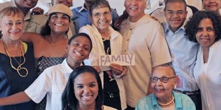 The Pickens Family pose for a photo. Williams Pickens III stands in the back row, third from left.