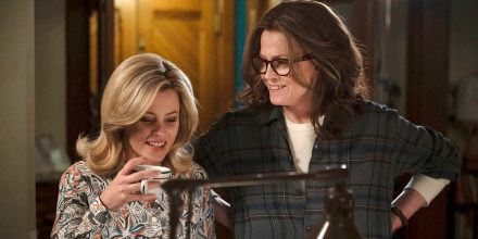 Elizabeth Banks, left, and Sigourney Weaver in a scene from \"Call Jane.\"