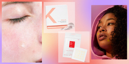 KILLA Kit by ZitSticka, Cosrx Pimple Patches, Woman with  Starface Hydro-Stars and Hero Cosmetics Invisible Mighty Patch