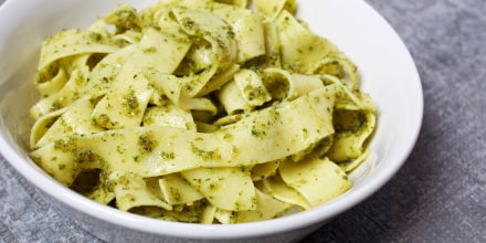 Pappardelle With Arugula Pumpkin Seed Pesto