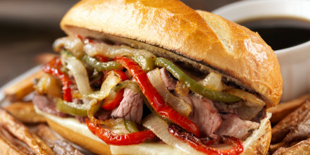 Philly Prime Rib Sandwich with Roasted Peppers