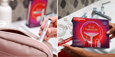 Split image of two new Colgate products