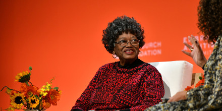 Claudette Colvin speaks onstage during the 2020 Embrace Ambition Summit