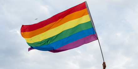 Image: A pride flag.