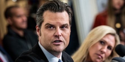 Rep. Matt Gaetz, R-Fla., during a news conference in Cannon Building in Washington, D.C., on Jan. 6, 2022.