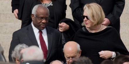 Supreme Court Associate Justice Clarence Thomas and his wife Virginia Thomas in Washington on Feb. 20, 2016.