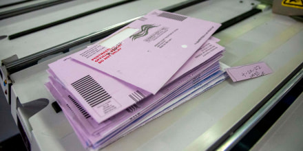 Blank ballot envelopes used to test equipment