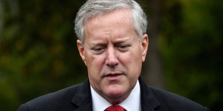 White House Chief of Staff Mark Meadows speaks to the media at the White House on Oct. 21, 2020.