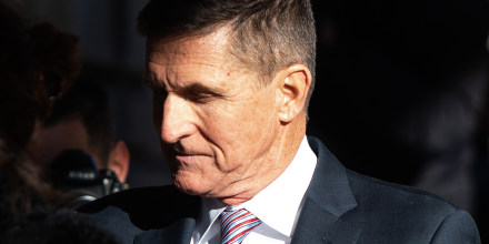 Former National Security Advisor General Michael Flynn arrives for his sentencing hearing at U.S. District Court in Washington on Dec. 18, 2018.