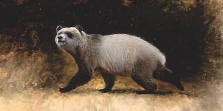 A newly discovered species of giant panda named Agriarctos nikolovi that lived around six million years ago.