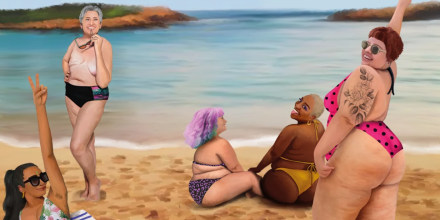 Imagen de la campaña que promueve la diversidad corporal en las playas.