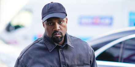 Kanye West outside Paris Fashion Week