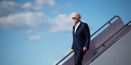 Image: President Joe Biden disembarks from Air Force One upon arrival at Joint Base Andrews in Maryland.