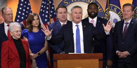 James Comer and House republicans hold a news conference at the U.S. Capitol on Nov. 17, 2022.