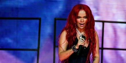 La cantante Karol G en concierto. 