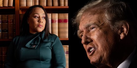 Photo diptych: Fani Willis, the District Attorney of Fulton County, Georgia and Donald Trump