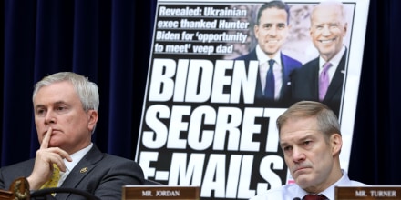 Image: Committee Chairman Rep. James Comer, R-Ky., and Rep. Jim Jordan, R-OH, during a hearing Twitter's role in suppressing the Hunter Biden laptop story, on Feb. 8, 2023.