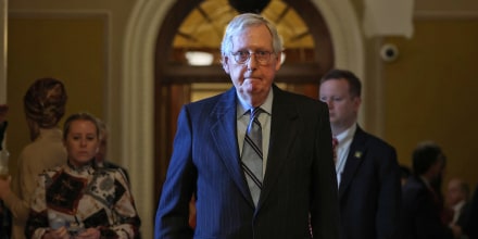 Senate Minority Leader Mitch McConnell at the Capitol on Feb. 28, 2023. 