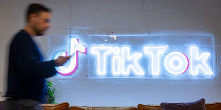 An employee at a TikTok office in London.