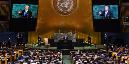 President Donald Trump waits to address the 72nd session of the United Nations General Assembly on Sept. 19, 2017. 