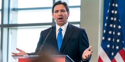 Florida Gov. Ron DeSantis speaks in Oxon Hill, Md.