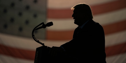 Donald Trump at a campaign rally in Bemidji, Minn.