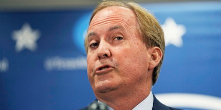 Texas state Attorney General Ken Paxton speaks at his office in Austin, Texas