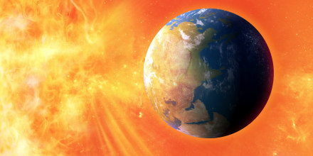 Solar flare hitting Earth.