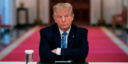 Donald Trump during a roundtable discussion at the White House