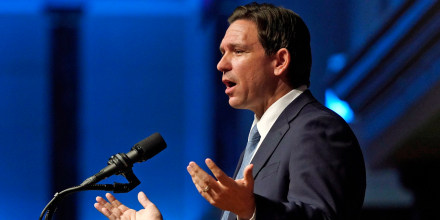 Florida Gov. Ron DeSantis speaks during the North Carolina Republican Party Convention in Greensboro on June 9, 2023.