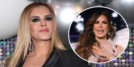 Lucía Méndez en conferencia de prensa; Gloria Trevi en 'Isla Divina Tour', Monterrey, enero 2023.