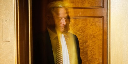  Sen. Tommy Tuberville, R-Ala., leaves the Senate Chamber following a vote on May 17, 2023.