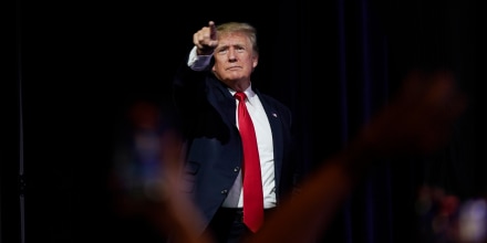 Donald Trump at a Turning Point Action gathering in Phoenix