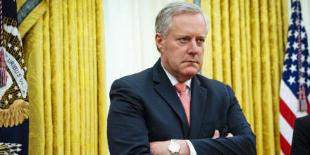 White House Chief of Staff Mark Meadows in the Oval Office on April 30, 2020. 