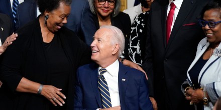 President Joe Biden signs a proclamation in Washington to establish the Emmett Till and Mamie Till-Mobley National Monument on July 25, 2023.