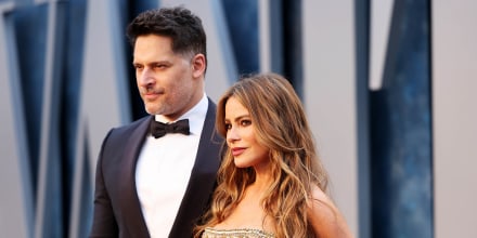 Joe Manganiello and Sofía Vergara attend the 2023 Vanity Fair Oscar Party Hosted By Radhika Jones at Wallis Annenberg Center for the Performing Arts on March 12, 2023 in Beverly Hills, California. 