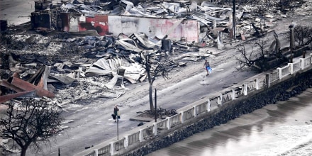 Lahaina's Front Street in the aftermath of the fires on Thursday.