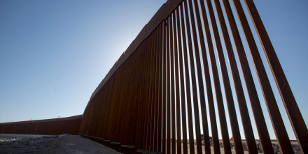 The border wall separating the U.S.. and Mexico in Yuma, Ariz.