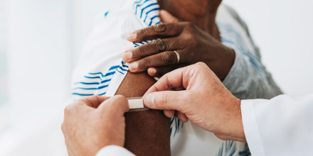 Bandage after applying vaccine