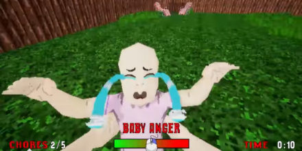 "PLEASE STOP CRYING" is a lighthearted horror game about a father taking on housework and babysitting all at once.