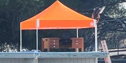 Jim Kesser’s desk to a roof in AUSD’s maintenance yard where Kesser works.