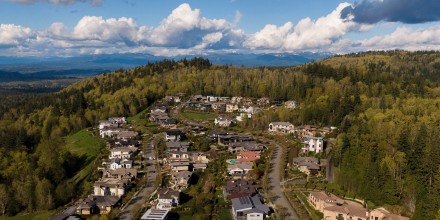 Homes in the Issaquah Highlands area of Issaquah, Washington,