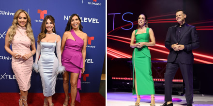 Verónica Bastos, Giselle Blondet, Myrka Dellanos en el Upfront de Telemundo 2024