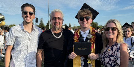 Guy Fieri, sons, Hunter and Ryder, and wife Lori.