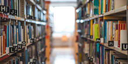Empty Book Hall In A Library