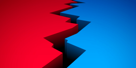 Divide Crack Red Blue Separation Background