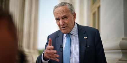 Senate Majority Leader Chuck Schumer at the Capitol on Thursday, Aug. 1, 2024.