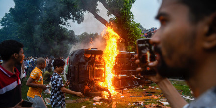 Dhaka celebrate the resignation of the Prime Minister - 05 Aug 2024